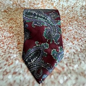 Mens Ketch Burgundy Paisley Silk Necktie Business Formal Classic‎ Career
